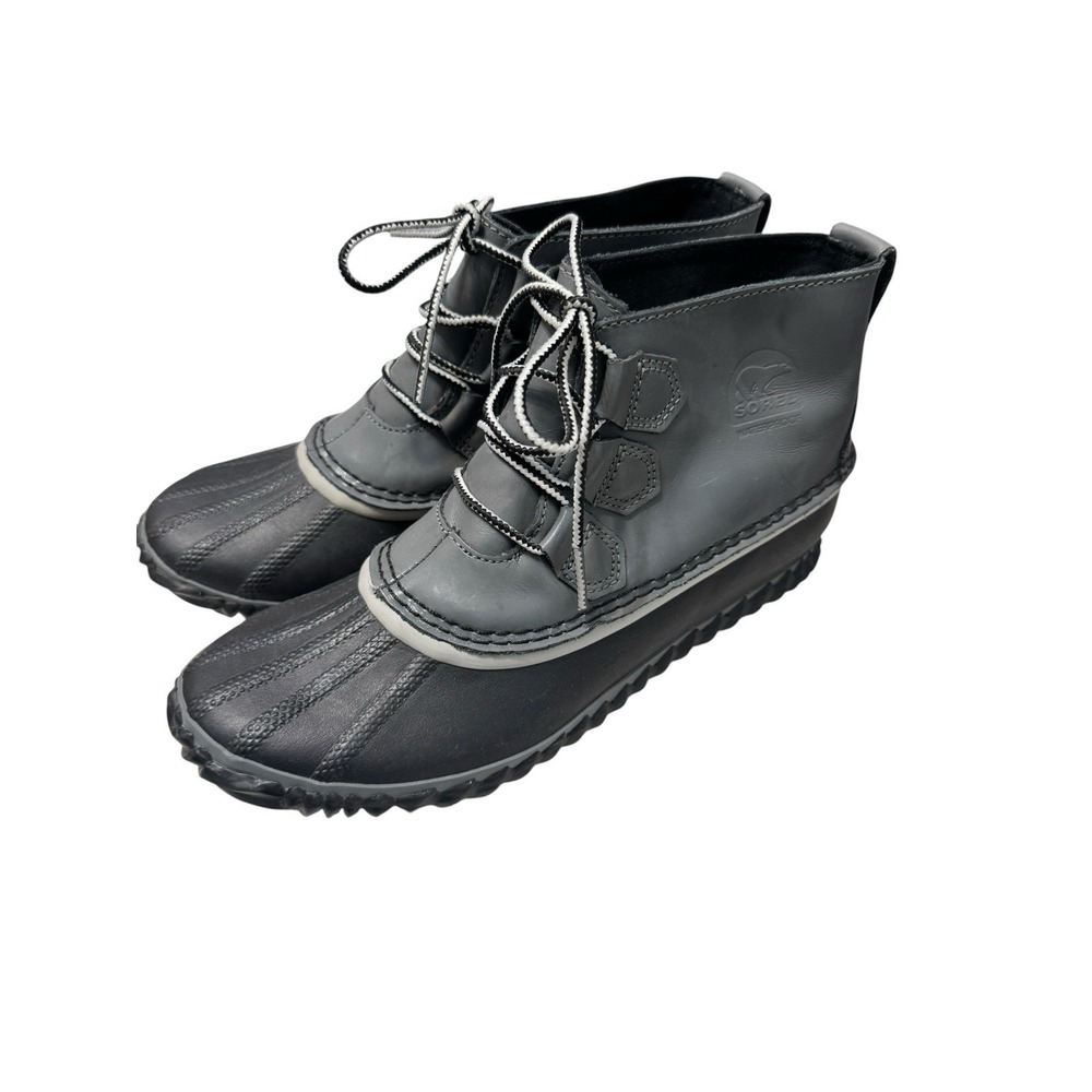 Sorel Out N About Gray Waterproof Ankle Duck Boots Womens Size 8.5 Gorpcore